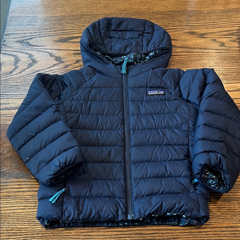 Patagonia Kids Navy Hooded Puffer Jacket